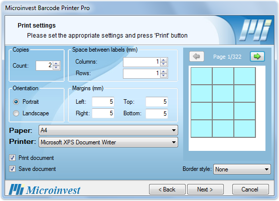Barcode Printer Pro Printer Settings