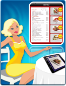 Electronic menu for restaurants and cafés|Interactive digital application for tablet PCs,smartphones,POS terminals|Digital menu boards